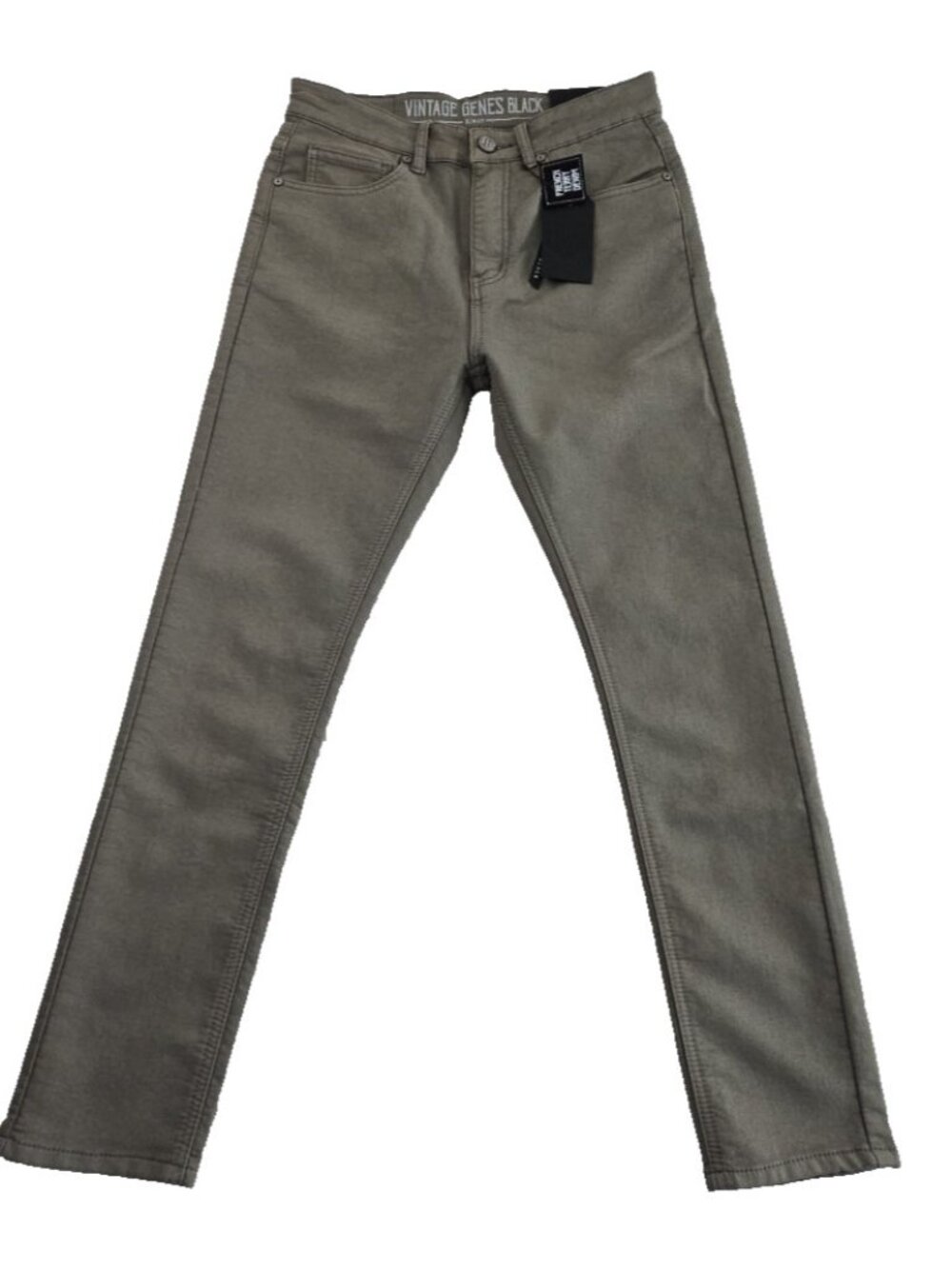 Vintage Genes Black Jeans Men's 30x30 Med Gray French Terry Denim Stretch NWT